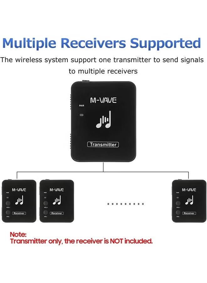 M-VAVE Btuty SWS10 Earphone Monitor Transmission System Rechargeable Receiver and Transmitter (1 set) - Image 4